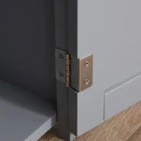 PawHut Wooden Cat Litter Box Enclosure Furniture with Adjustable Partition, Cat Washroom End Table with Open Shelf, Gray(m-8)