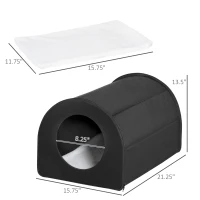 PawHut Dome Heated Cat House Portable and Waterproof Pet Shelter for Kitty in Winter, Black(m-3)