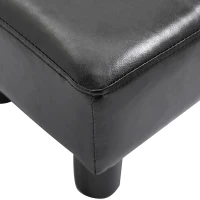 HOMCOM Modern Small Faux Leather Ottoman Footrest Sofa Side Stool Rectangle (Black)(m-9)