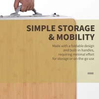 Outsunny 4ft Picnic Table with Slide Shelf Outdoor Portable Aluminum Folding Table 2 Adjustable Height Light-weight Camping BBQ Party Dining Table w/ Carrying Handle(m-4)