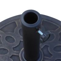 Outsunny Resin Round Patio Umbrella Stand Base Coated Pole Market Garden Umbrella Holder Parasol Holder Bronze(m-7)