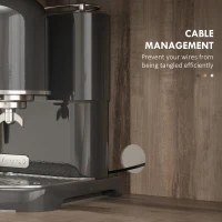 HOMCOM 60" Kitchen Pantry Storage Cabinet, Farmhouse Kitchen Hutch w/ Microwave Oven Countertop, Adjustable Shelves, Gray Wash(m-6)