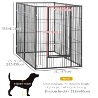 PawHut 6 Panel 32.5" - 59" x 40" Dog Playpen, Heavy Duty Pet Playpen for Indoor Outdoor, Small Medium and Large Dogs(m-3)