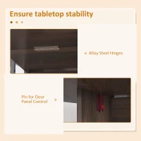 HOMCOM Oval Folding Dining Table, Space Saving Drop Leaf Kitchen Table for Dining Room, Living Room, Distressed Brown(m-6)