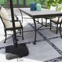 Outsunny Square Patio Umbrella Base Holder, Heavy Duty Outdoor Umbrella Stand Base, Filled Up to 42lbs with Stand or 33lbs with Water for Garden, Poolside, Black(m-8)