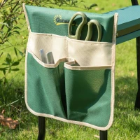 Outsunny  Garden Kneeler Seat Foldable Stool Bench 2 EVA Foam Kneeling Pad and 1 Large Tool Pouch(m-10)