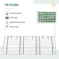 Outsunny 9' x 3' x 3' Outdoor Mini Greenhouse, Portable Tunnel Greenhouse with Large Zipper Doors and PE Cover for Garden, White(m-5)
