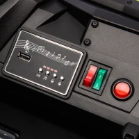 Qaba 24V 7AH Ride on Car, 2 Seater 4 MPH Ride on UTV with 4 Shock Absorbers, Music Horn LED Lights, for 3-8 Years, Green(m-9)