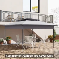 Outsunny 11' x 11' Replacement Canopy Top for Pop Up Canopy Tent, 2-Tier Canopy Cover, 30+ UV Protection, Gray(m-2)