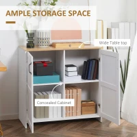 HOMCOM Kitchen Buffet Storage with 2 Doors and 2 Adjustable Shelves 90 x 39.5 x 88 cm White(m-4)