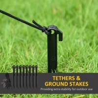 Outsunny 8ft Inflatable Halloween Archway with Pumpkins, Skulls and Ghosts, Bats and Archway Beams, and Yellow Lettering(m-7)