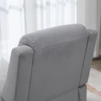 HOMCOM Manual Recliner Chair with Footrest, Thick Padded Reclining Chair Sofa Chair for Living Room Bedroom, Gray(m-9)