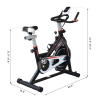 Soozier Upright Stationary Exercise Bike Indoor Fitness Cycling Bicycle Cardio Workout  Training Bike w/ Adjustable Resistance LCD Monitor Phone Holder Black(m-3)
