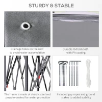 Outsunny 11' x 13' Pop Up Gazebo Canopy Tent with Zippered Mesh Sidewalls and Carrying Bag, Event Tent Shelter for Patio Garden Backyard, Gray(m-7)