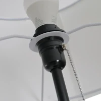 HOMCOM 59.75" Tripod Floor Lamp with Pull Chain Standing, Fabric Lampshade E26 Lamp Holder Steel for Living Room, Bedroom, Office, Black(m-9)