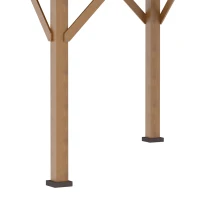 Outsunny 11' x 11' Wood Frame Hardtop Gazebo Galvanized Steel Canopy Outdoor Shelter with Double Vented Roof for Garden, Lawn, Poolside, Black(m-10)