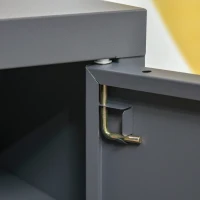 HOMCOM Industrial End Table, Living Room Side Table with Locker-Style Door and Adjustable Shelf, Grey(m-8)