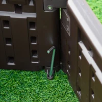 Outsunny 48" x 24" Raised Garden Bed Kit, Divisible Planting Box DIY Garden Elevated Planter for Outdoor & Indoor Backyard, Wood Imitating Grain, Easy Assembly, with 6 Stakes, Brown(m-8)