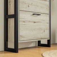 HOMCOM Shoe Cabinet with 3 Flip Drawer Cabinet, Walnut(m-9)