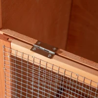 PawHut Wooden Bird Aviary Parrot Cage Pet Furniture with Removable Bottom Tray, 2 Doors, Asphalt Roof, 4 Perches, Orange(m-10)