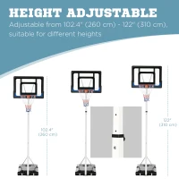Soozier Adjustable Basketball Hoop and Basketball Stand w/ Sturdy Backboard and Weighted Base, Portable on Wheels(m-4)