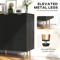HOMCOM Modern Kitchen Storage Cabinet, Sideboard Buffet Cabinet with Adjustable Shelves for Hallway, Black(m-7)
