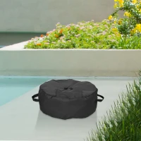 Outsunny 19" Round Patio Umbrella Base Weight Sand Bag Weather Resistant Garden Parasol Weight Base Stand Holder Weights  w/ Scoop Up 88lbs Black(m-8)