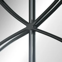 HOMCOM 36.5" x 23.5" Large Farmhouse Wall Mirror, Arch Window Mirror for Wall Decor in Living Room, Bedroom, Entryway, Rustic Wood Grain(m-8)