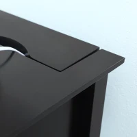 HOMCOM Flip Top End Table, Side Table with Storage Shelf and Cable Management, Narrow Nightstand for Living Room, Bedroom, Black(m-10)