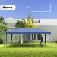 Outsunny 10' x 20' Outdoor Gazebo Pop Up Canopy Party Tent with Carrying Bag, Blue(m-3)