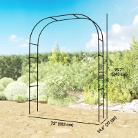 Outsunny 8FT Metal Garden Arch Trellis for Climbing Plants, Ceremony, Wedding Decoration, Black(m-3)