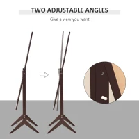 HOMCOM Full Length Mirror, Free Standing Full Body Mirror with Rectangular Frame, Adjustable Angle for Dressing Room, Bedroom, Living Room, Dark Brown(m-4)