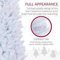 HOMCOM 6FT Pencil Christmas Tree, Artificial Christmas Tree with Automatic Open for Home Party, White(m-7)