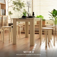 HOMCOM Round Stackable Chairs Set of 4, 18-Inch Backless Stacking Stools for Kitchen, Dining Room, Office, Outdoors(m-5)