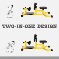 Soozier Multifunction Adjustable Squat Machine Deep Sissy Squat Leg Exerciser Push Up Ab Strength Training Home Gym Workout(m-6)