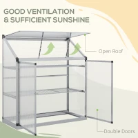 Outsunny 3 tier Greenhouse Outdoor Plant Garden Transparent Sunlight Board w / Foundation(m-5)