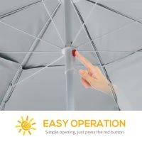 Outsunny 7.5FT 2-in-1 Umbrella Shelter with Carry Bag, Beach Sport Umbrella with Silver Coated UPF50+ UV Protection Dark Green(m-4)