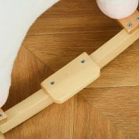 Qaba 2 in 1 Kids Rocking Horse, Rolling Unicorn with Sound, Wooden Base, Pedal, Grip Handle, for 3-6 Years Old, White(m-9)