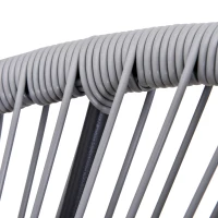 Outsunny 4-Piece Outdoor Patio Conversation Furniture Set All-Weather PE Rattan Wicker Oval Chair Sets - Light Grey(m-8)