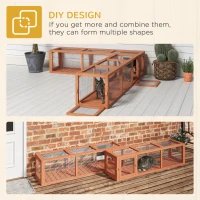 PawHut Outdoor Cat Tunnel with Extendable Design, 59" L Wooden Cat Run with Weather Protection, Connecting Inside and Outside, for Deck Patios, Balconies, Orange(m-5)
