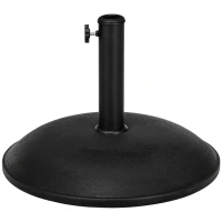 Outsunny 44 lbs Cement Round Umbrella Base Holder 19" Heavy Duty Parasol Stand for Patio, Outdoor, Backyard, Black(m-11)