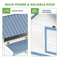 PawHut 55.5" Wooden Chicken Coop with Run Box, Nesting Box, Removable Tray, Ramp, Outdoor Backyard for 2-3 Chickens, White(m-5)