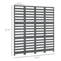 HOMCOM Screen Divider Room Divider Screen with Foldable Design for Indoor Bedroom Office 5.6' White Gray(m-3)