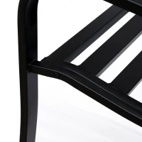 Outsunny Garden Bench Outdoor Loveseat with Vintage Floral Pattern Cast Metal, 50" x 23.6" x 35", Black(m-10)