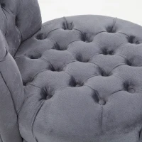 HOMCOM Retro High Back Armless Royal Accent Chair Fabric Upholstered Tufted Seat for Living Room, Dining Room and Bedroom, Grey(m-9)