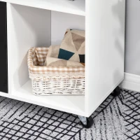 HOMCOM Lateral Filing Cabinet, Printer Stand Home Office Mobile File Cabinet with Wheels, Lockable Drawer, Black(m-9)