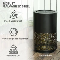 Outsunny 21" Tall Garden Waterfall Fountain with LED Lights, Outdoor Water Fountain Water Feature with Adjustable Flow, Black(m-6)