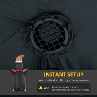 HOMCOM 8'  Christmas Inflatable Penguin LED Lights Indoor Outdoor Decoration(m-6)