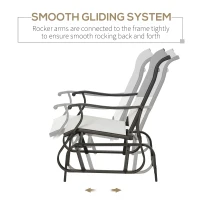 Outsunny Outdoor Glider Chair, Gliders for Outside Patio with Steel Frame and Mesh Fabric for Backyard, Garden, and Porch, White(m-4)