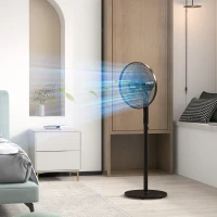 HOMCOM Tower Fan and 16" Pedestal Fan Set, with Remote Control, Height Adjustable, Tilted Head, Timer, Oscillating Standing Fan, Stand Floor Fans for Bedroom, Black(m-8)